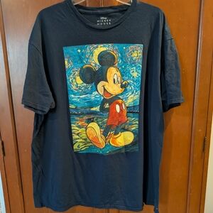 Disney Mickey Mouse Van Gogh Starry Night Tee - Navy Unisex